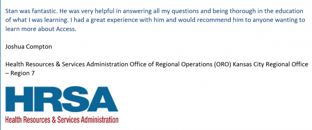 Testimonial from Access training project.