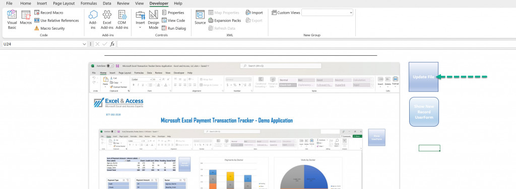 Image of automated data visualization dashboard with Pivot Tables and Pivot Charts with Slicers. 