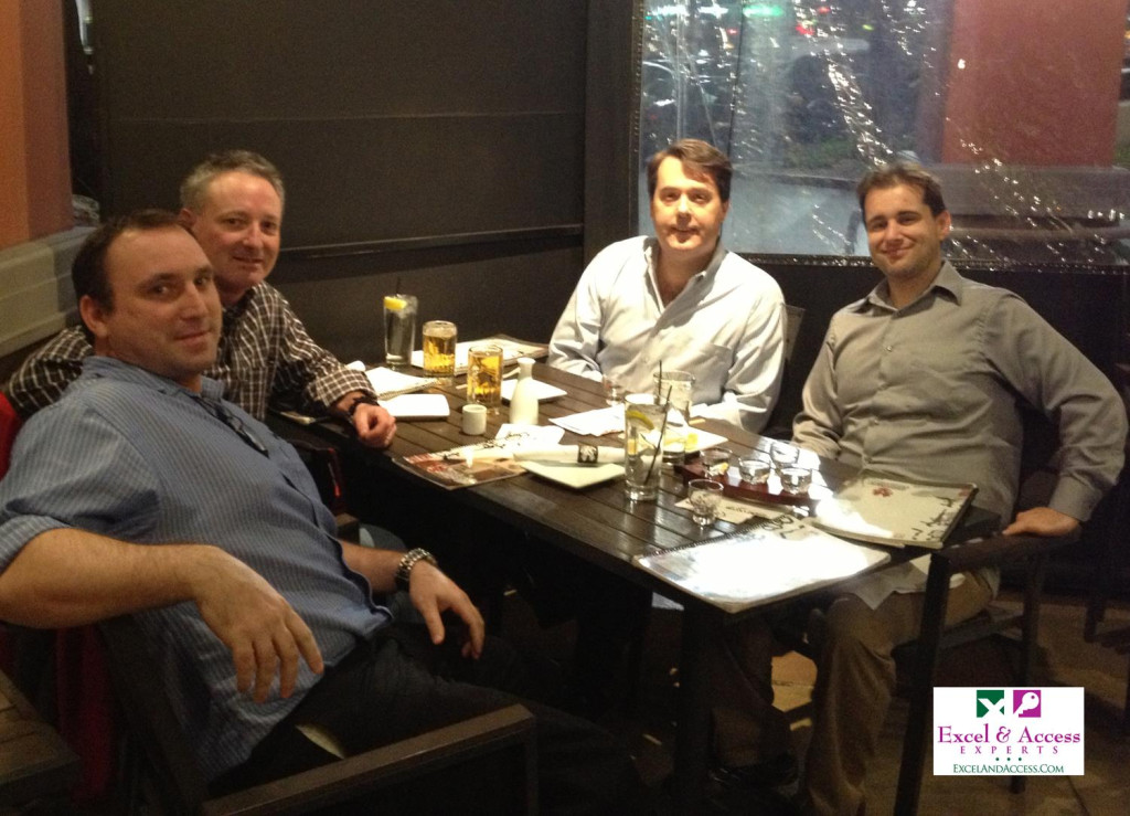 4 Excel MVP's, all onsite for a local client.