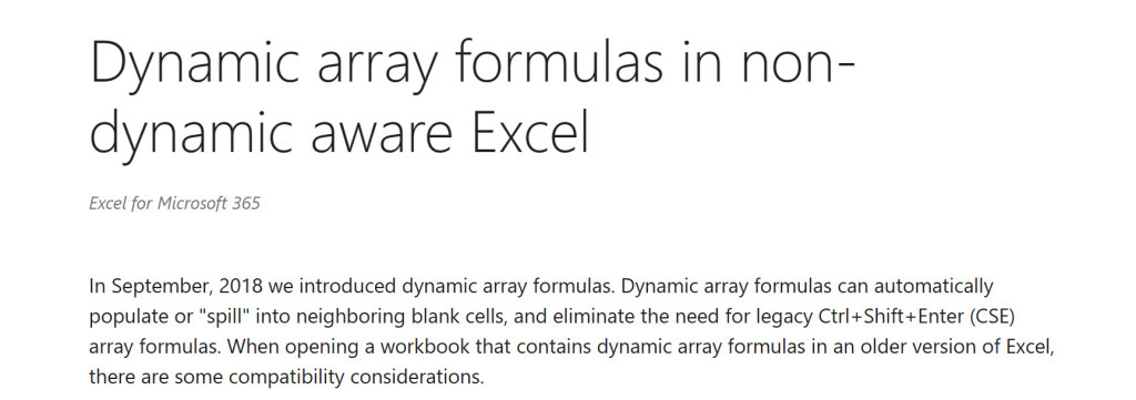 Microsoft has some good content on their website on the new dynamic array functions.