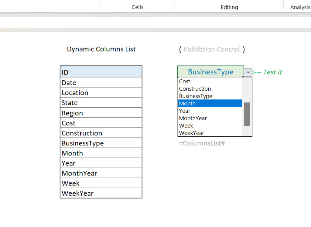 Image of Excel file, showing the introduction of the Hashtag converts the legacy functions and makes them dynamic. #