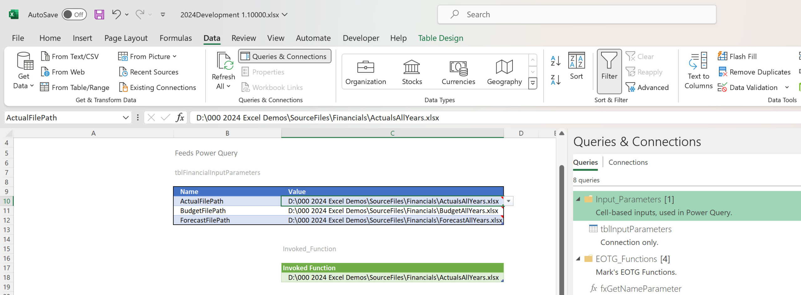 Image of Power Query being used in Excel.