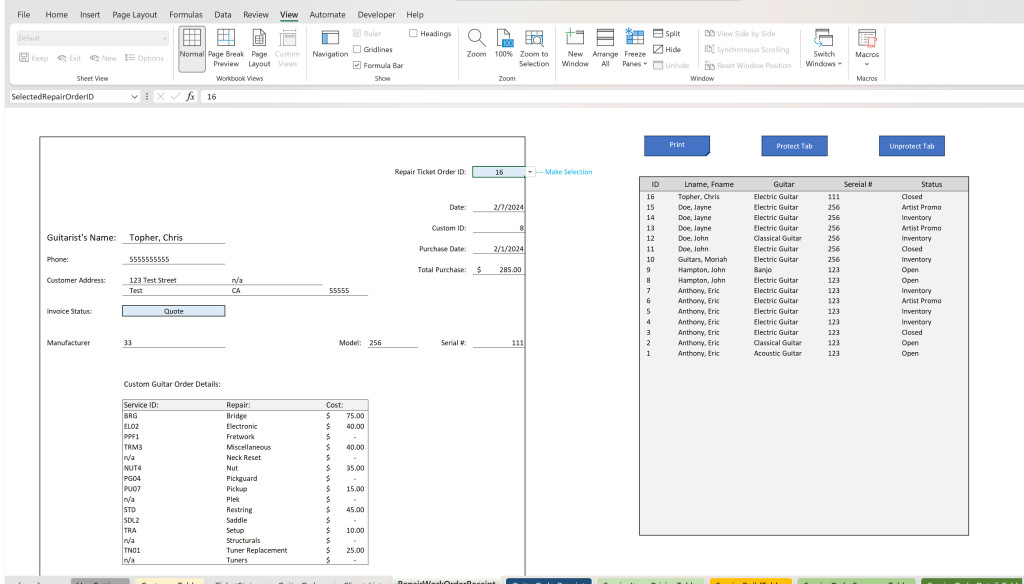 Image of receipt based on data in Tables.