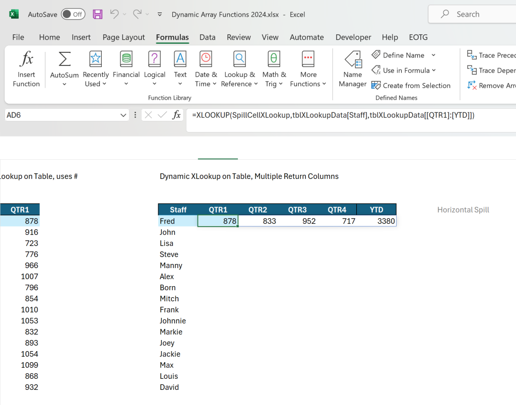 Image of VLOOKUP Function being used.