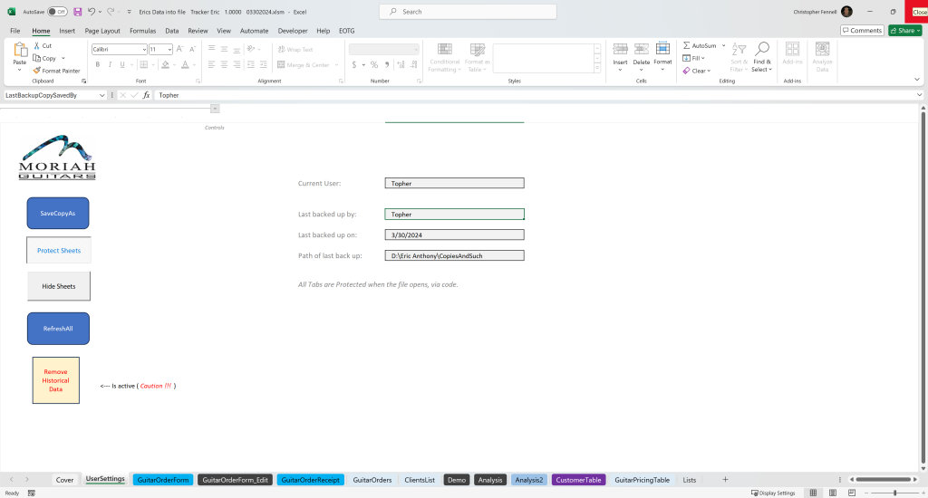 Automated Excel Solutions for Business Post: Image of another User Settings Tab.