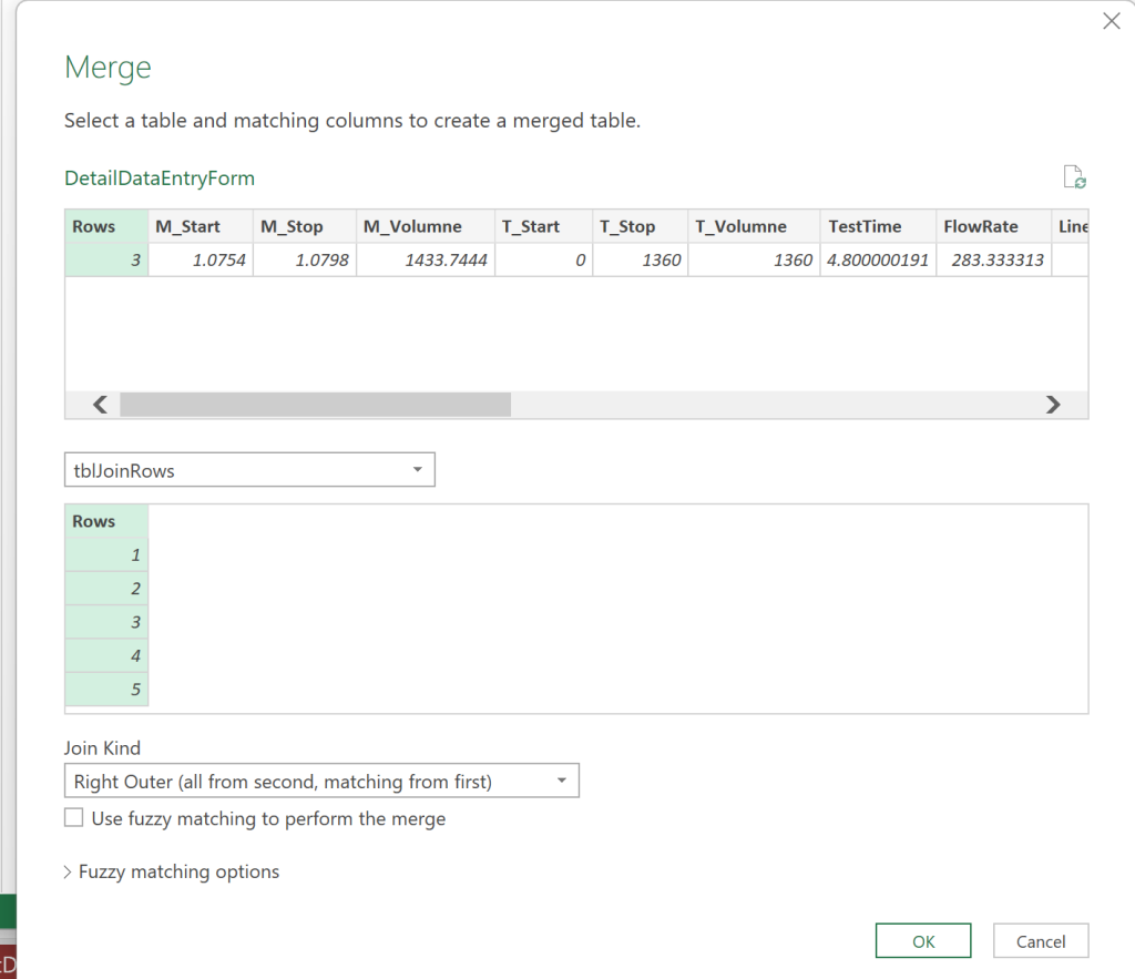 Image of Power Query Editor creating a Left Outer Join.