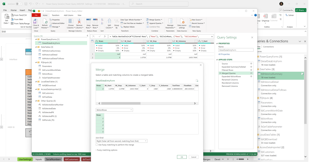 Image of Power Query Editor, creating new Join.