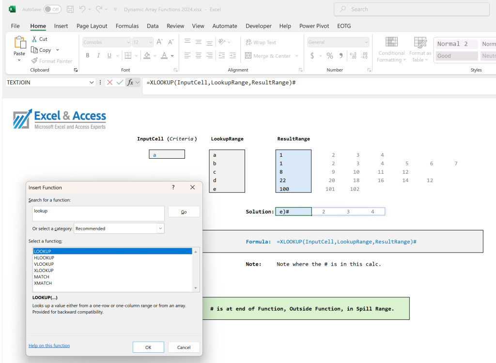  Excel Lookup Functions Versus Joins Blog Post: Image of Excel LOOKUP Functions.