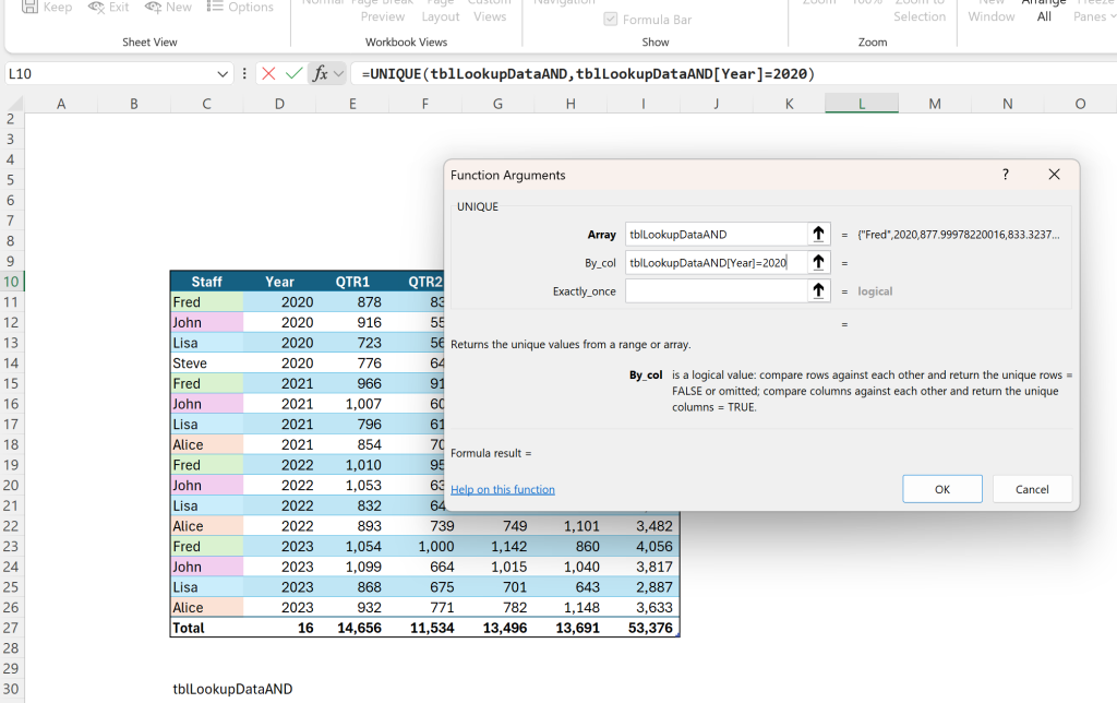 The Microsoft Excel FILTER Function Blog Post: Image of FILTER Function Arguments.