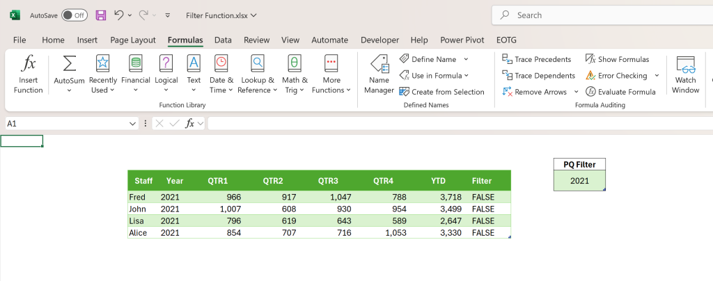 The Microsoft Excel FILTER Function Blog Post: Image of Power Query Table using FILTER in M-Code.