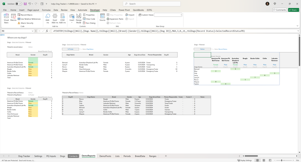 Dynamic Excel Tracker Templates for Business Blog Post: Image of several new Dynamic Array Functions such as PivotBy and GroupBy