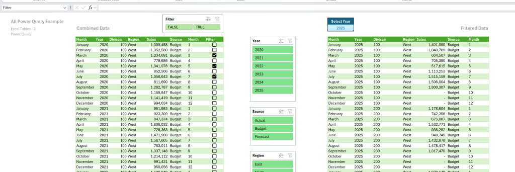 Image of two Power Query Tables