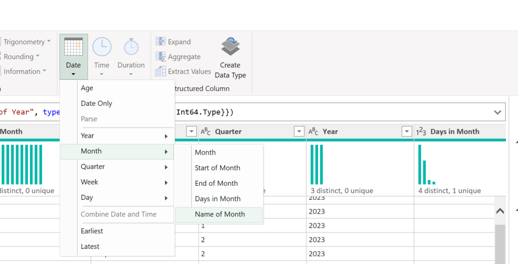 Image of PQ data transformation