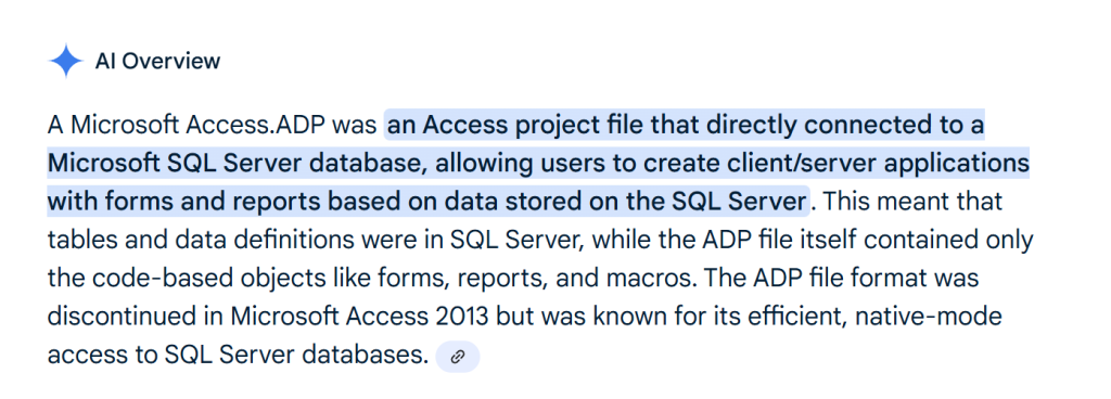 Image of description of Access data project.