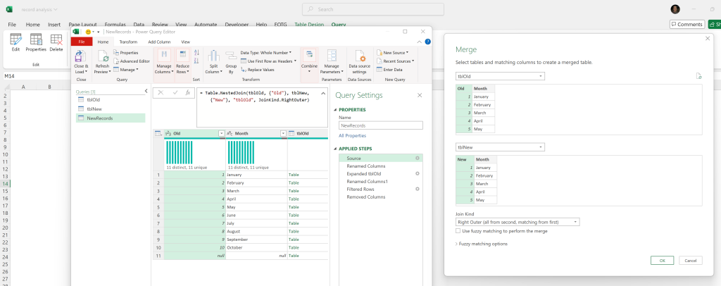 Image of Power Query joins.