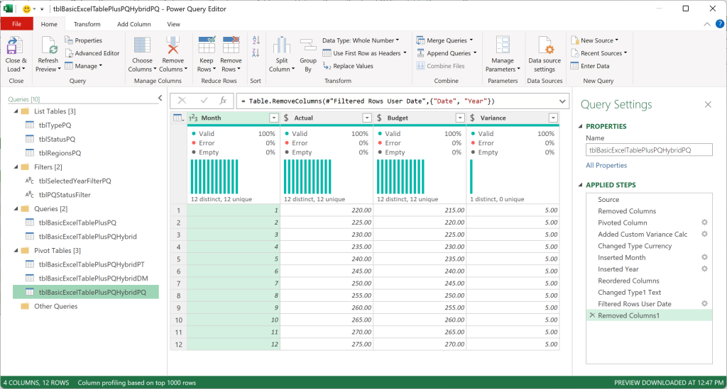 Image of Power Query Editor.