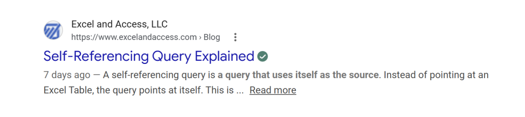 Image of Google showing us ranking for a SRQ in 7 days.
