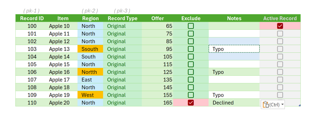 Image of Power Query REA Form.